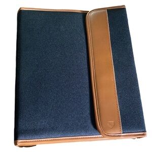 Mead Cambridge Leather Canvas Portfolio Trapper Keeper
